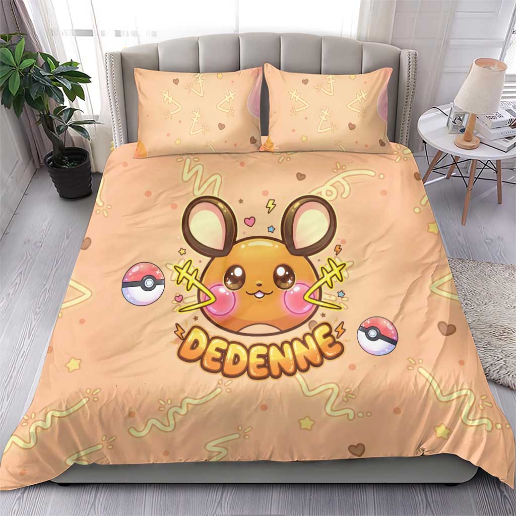 Dedenne Bedding Set Sweet Electric Berry Pop Art