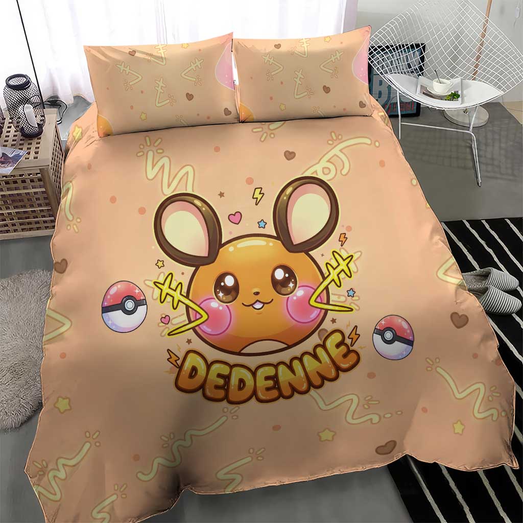 Dedenne Bedding Set Sweet Electric Berry Pop Art