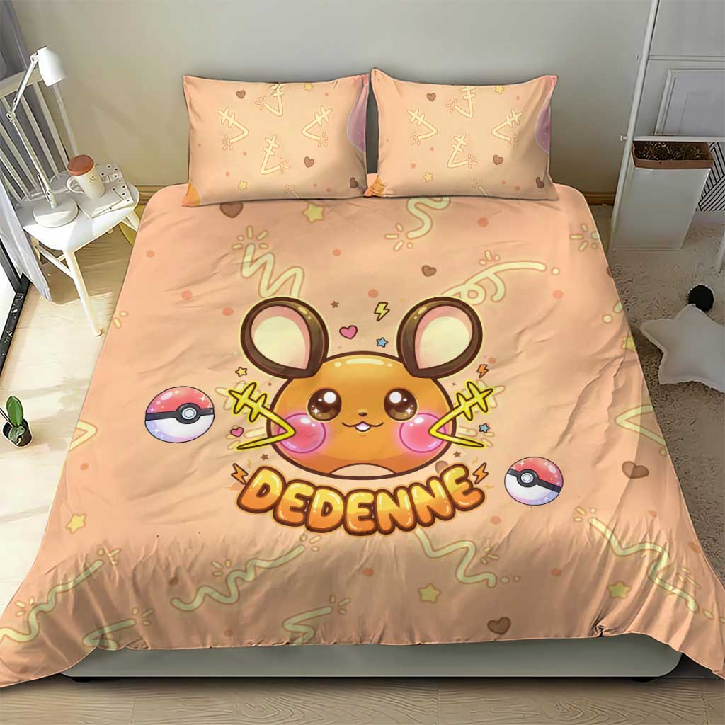 Dedenne Bedding Set Sweet Electric Berry Pop Art