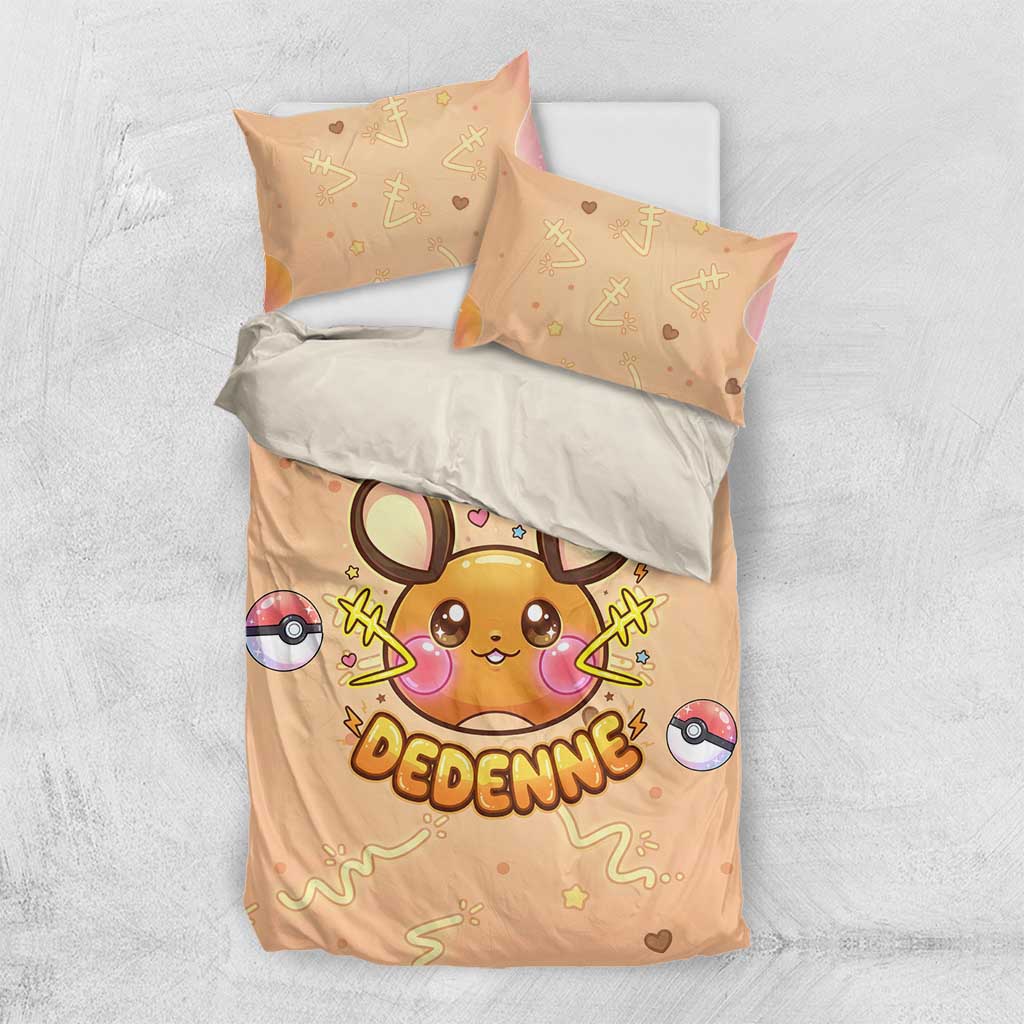 Dedenne Bedding Set Sweet Electric Berry Pop Art