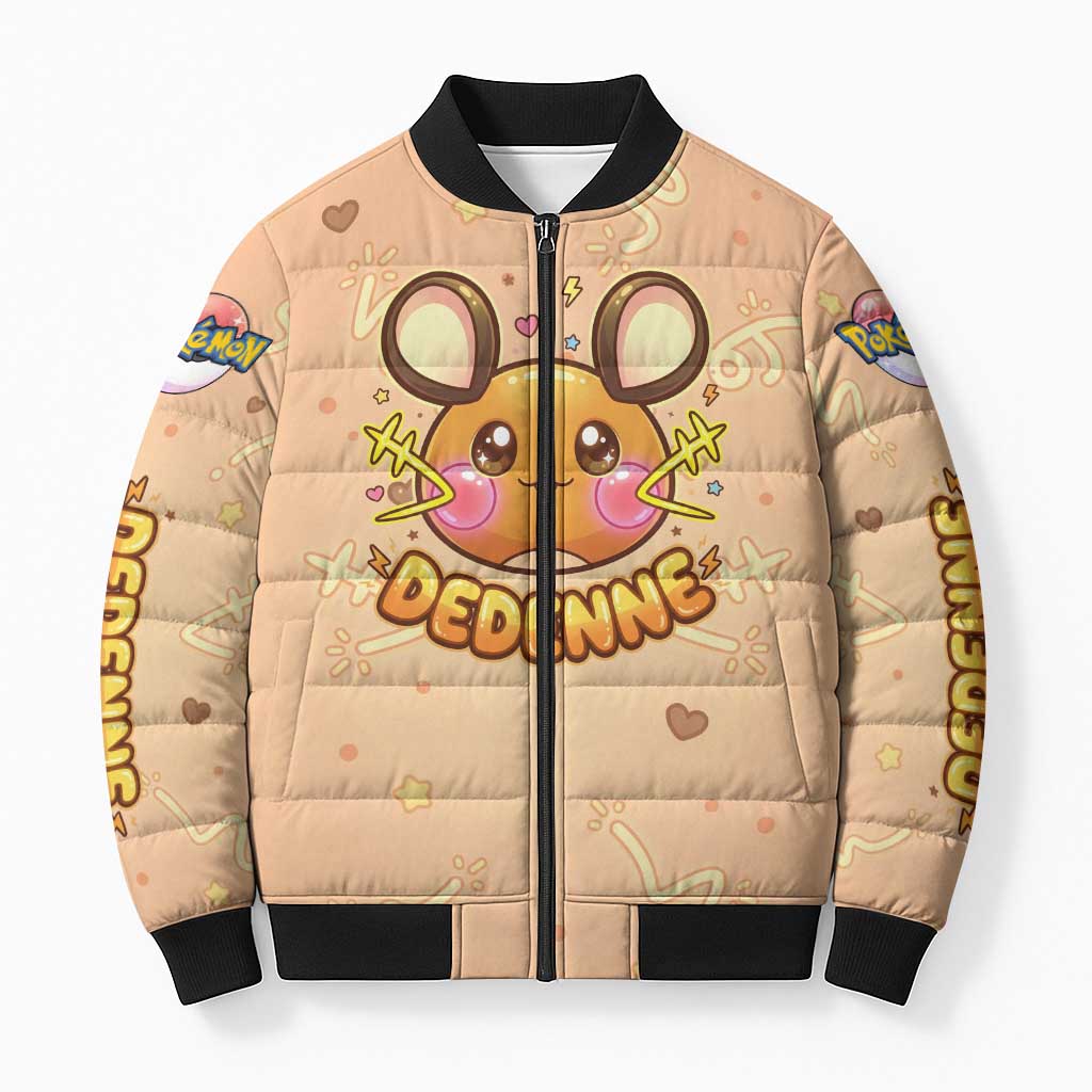 Dedenne Bomber Puffer Jacket Sweet Electric Berry Pop Art