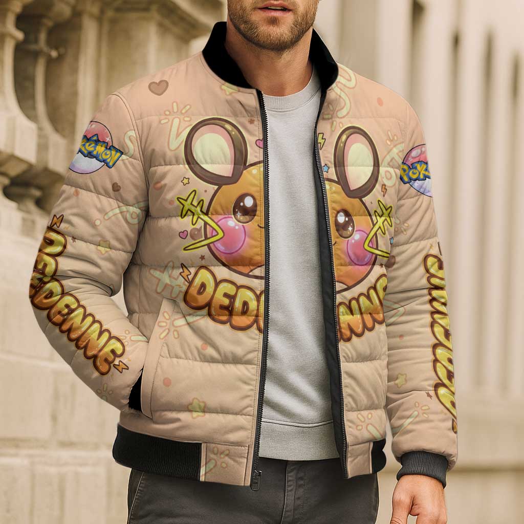 Dedenne Bomber Puffer Jacket Sweet Electric Berry Pop Art
