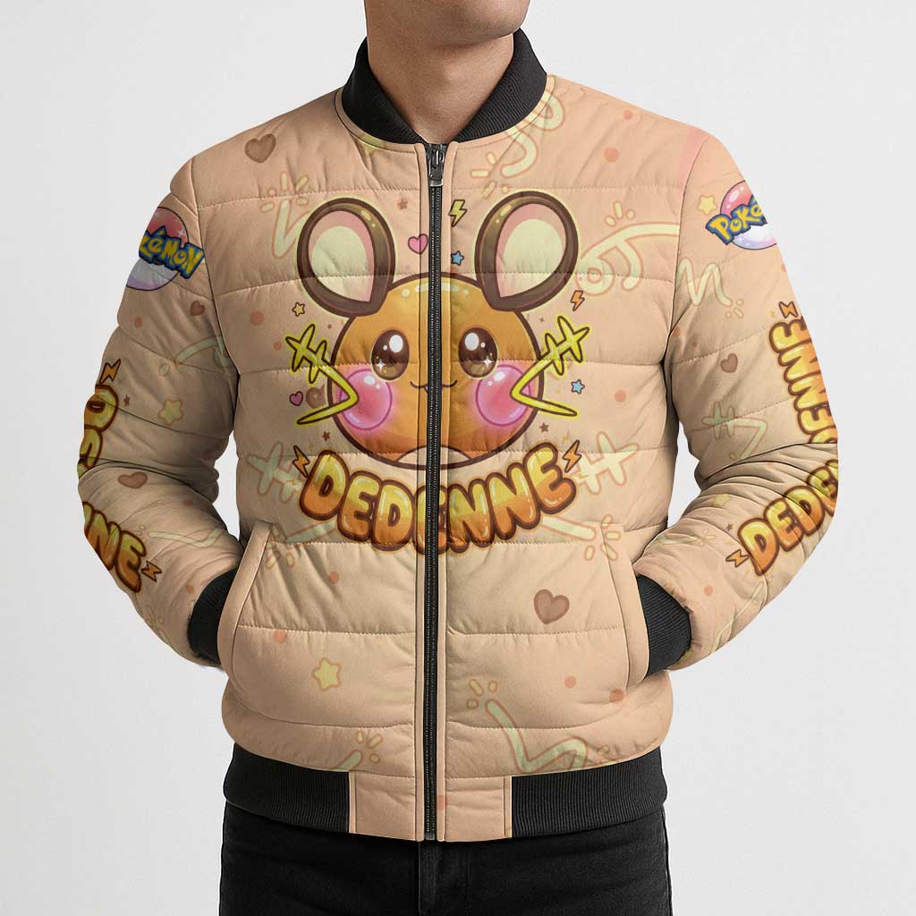 Dedenne Bomber Puffer Jacket Sweet Electric Berry Pop Art