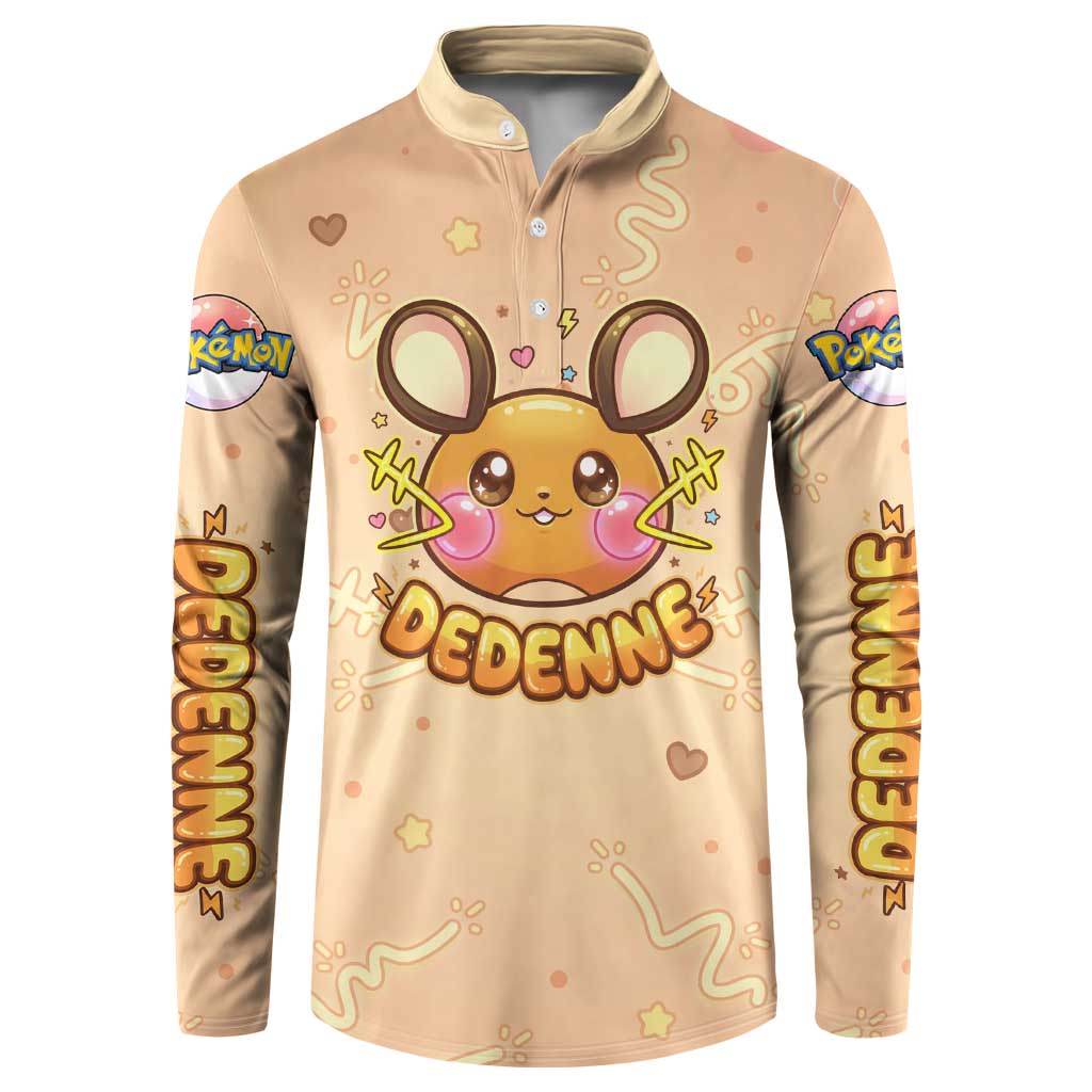 Dedenne Button Sweatshirt Sweet Electric Berry Pop Art