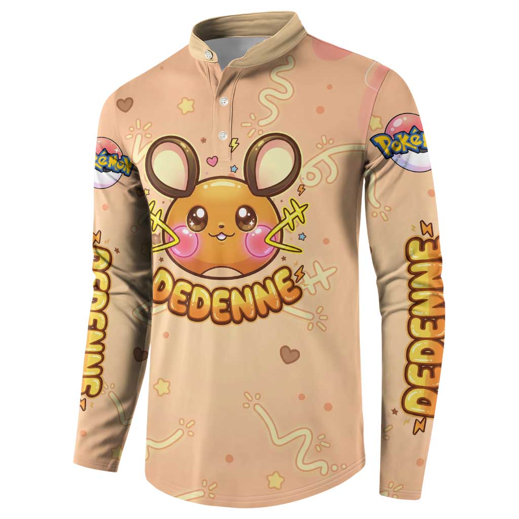 Dedenne Button Sweatshirt Sweet Electric Berry Pop Art