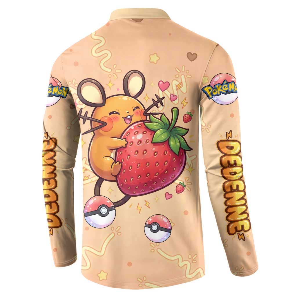 Dedenne Button Sweatshirt Sweet Electric Berry Pop Art