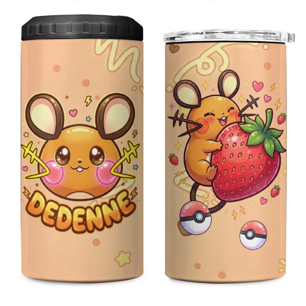 Dedenne 4 in 1 Can Cooler Tumbler Sweet Electric Berry Pop Art