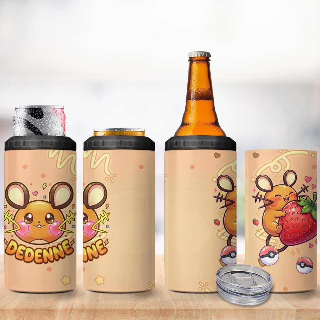 Dedenne 4 in 1 Can Cooler Tumbler Sweet Electric Berry Pop Art