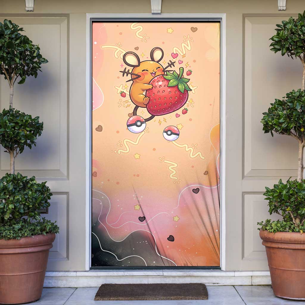 Dedenne Door Cover Sweet Electric Berry Pop Art