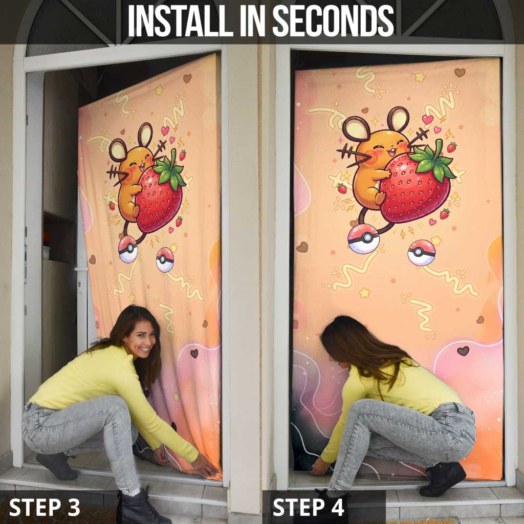 Dedenne Door Cover Sweet Electric Berry Pop Art