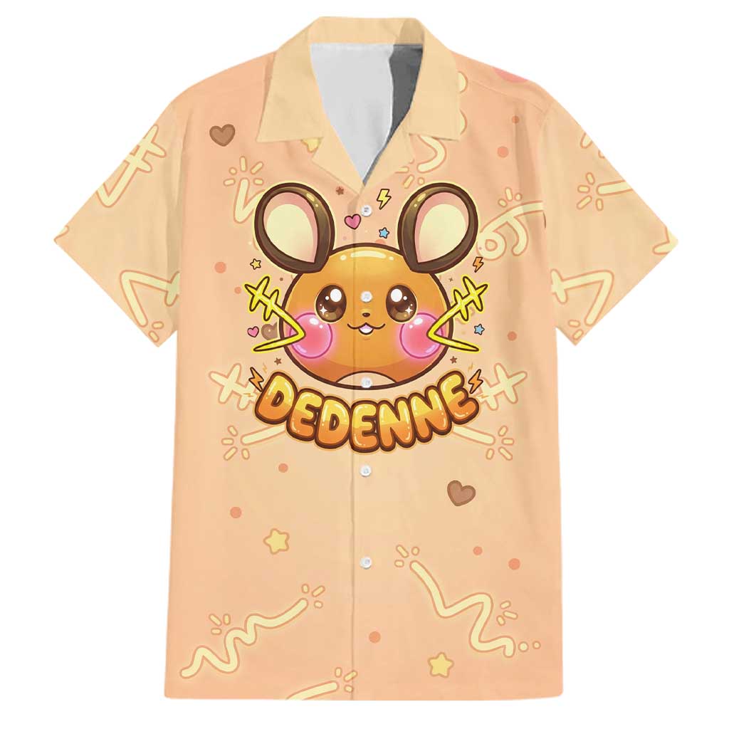 Dedenne Family Matching Off Shoulder Short Dress and Hawaiian Shirt Sweet Electric Berry Pop Art