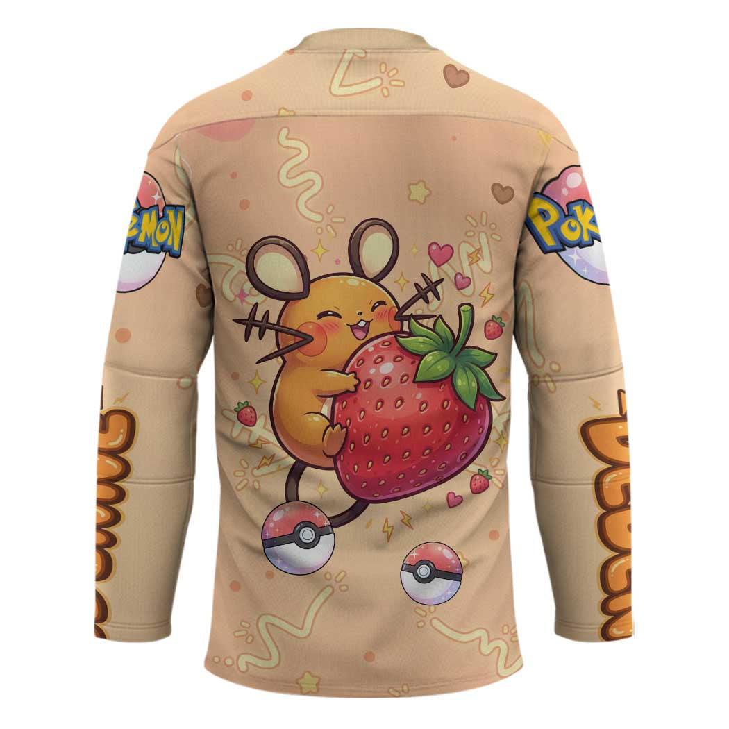 Dedenne Hockey Jersey Sweet Electric Berry Pop Art