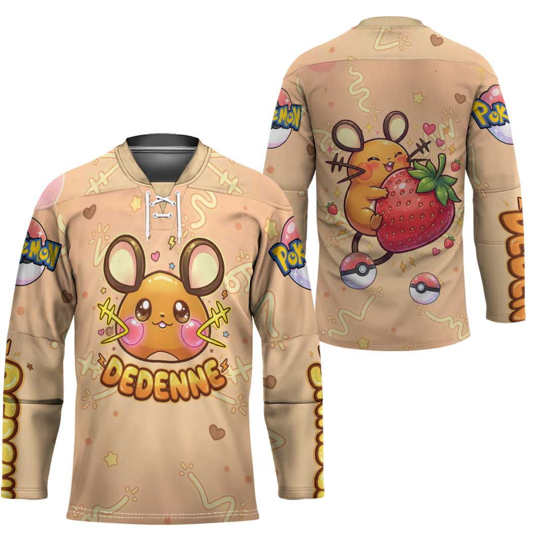 Dedenne Hockey Jersey Sweet Electric Berry Pop Art