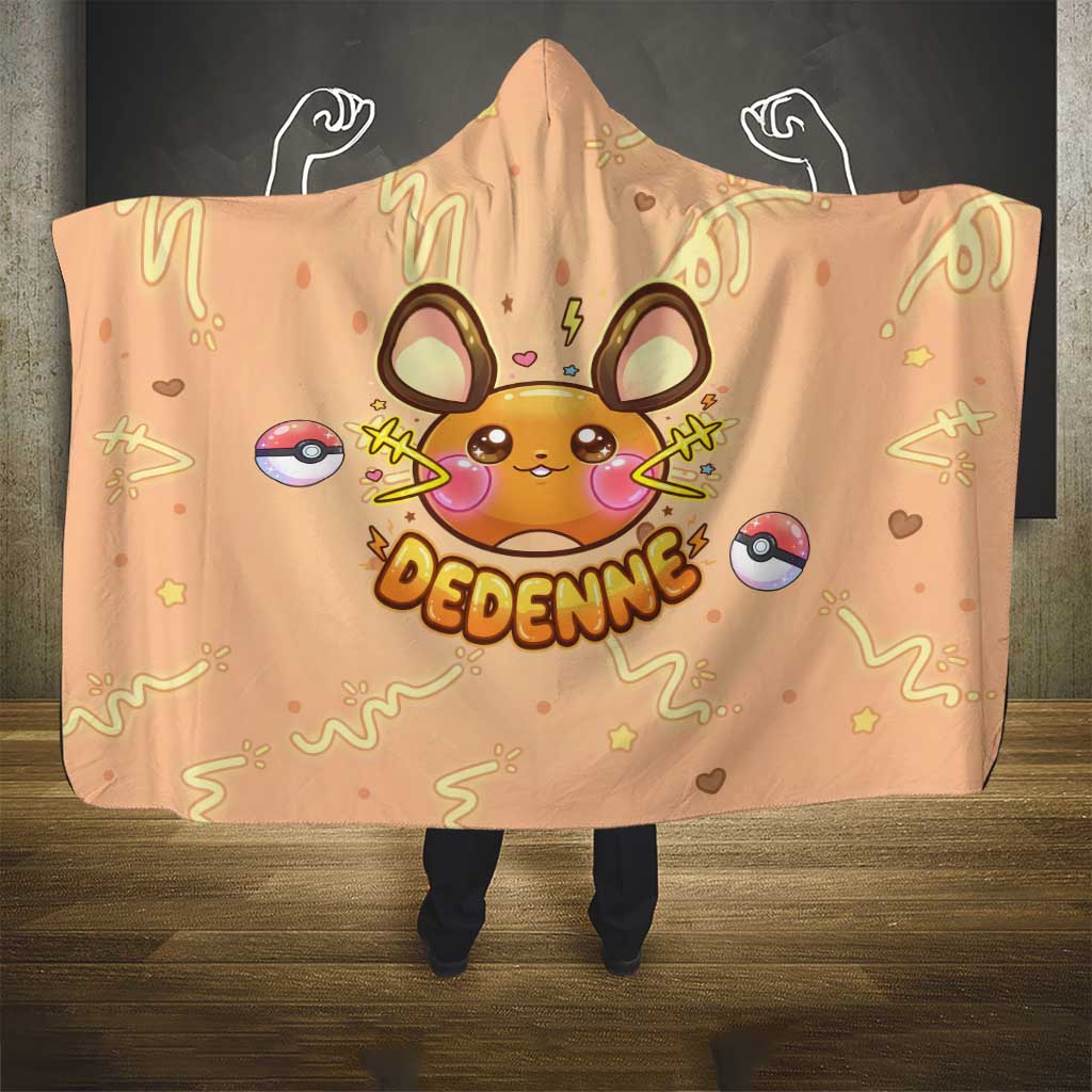 Dedenne Hooded Blanket Sweet Electric Berry Pop Art