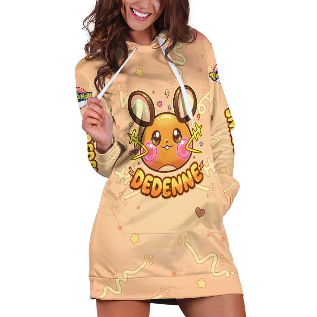 Dedenne Hoodie Dress Sweet Electric Berry Pop Art