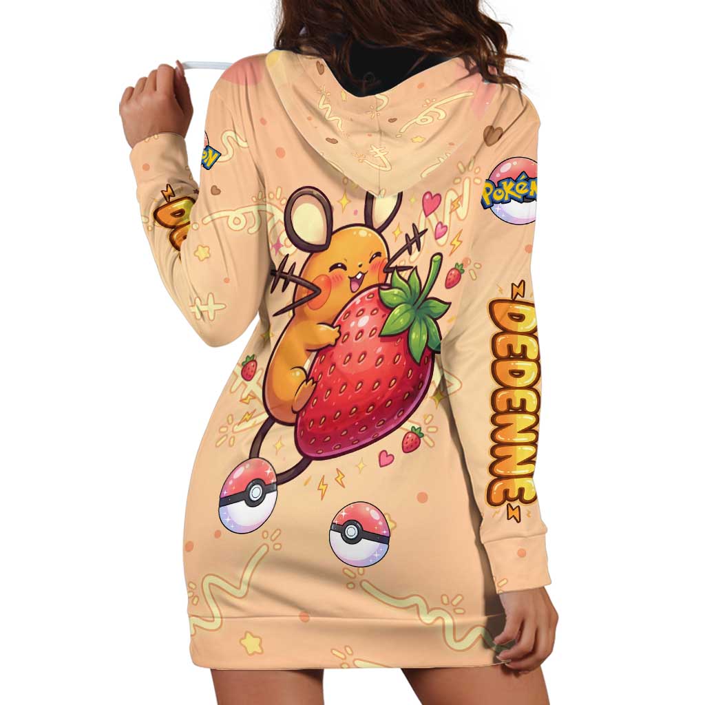 Dedenne Hoodie Dress Sweet Electric Berry Pop Art