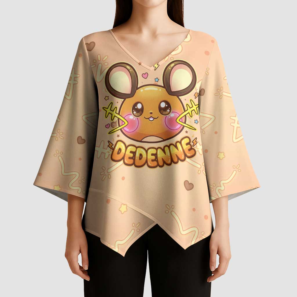 Dedenne Kimono Sleeve Blouse Sweet Electric Berry Pop Art