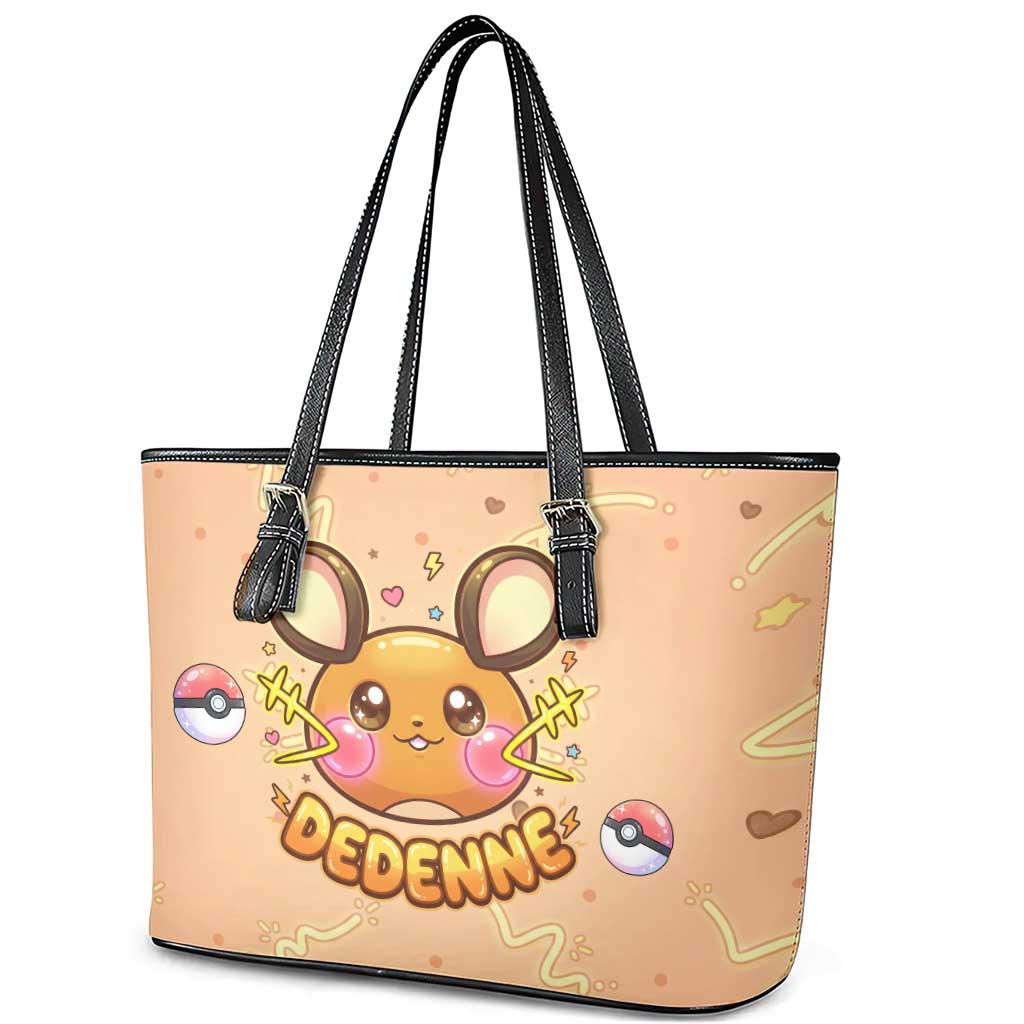 Dedenne Leather Tote Bag Sweet Electric Berry Pop Art