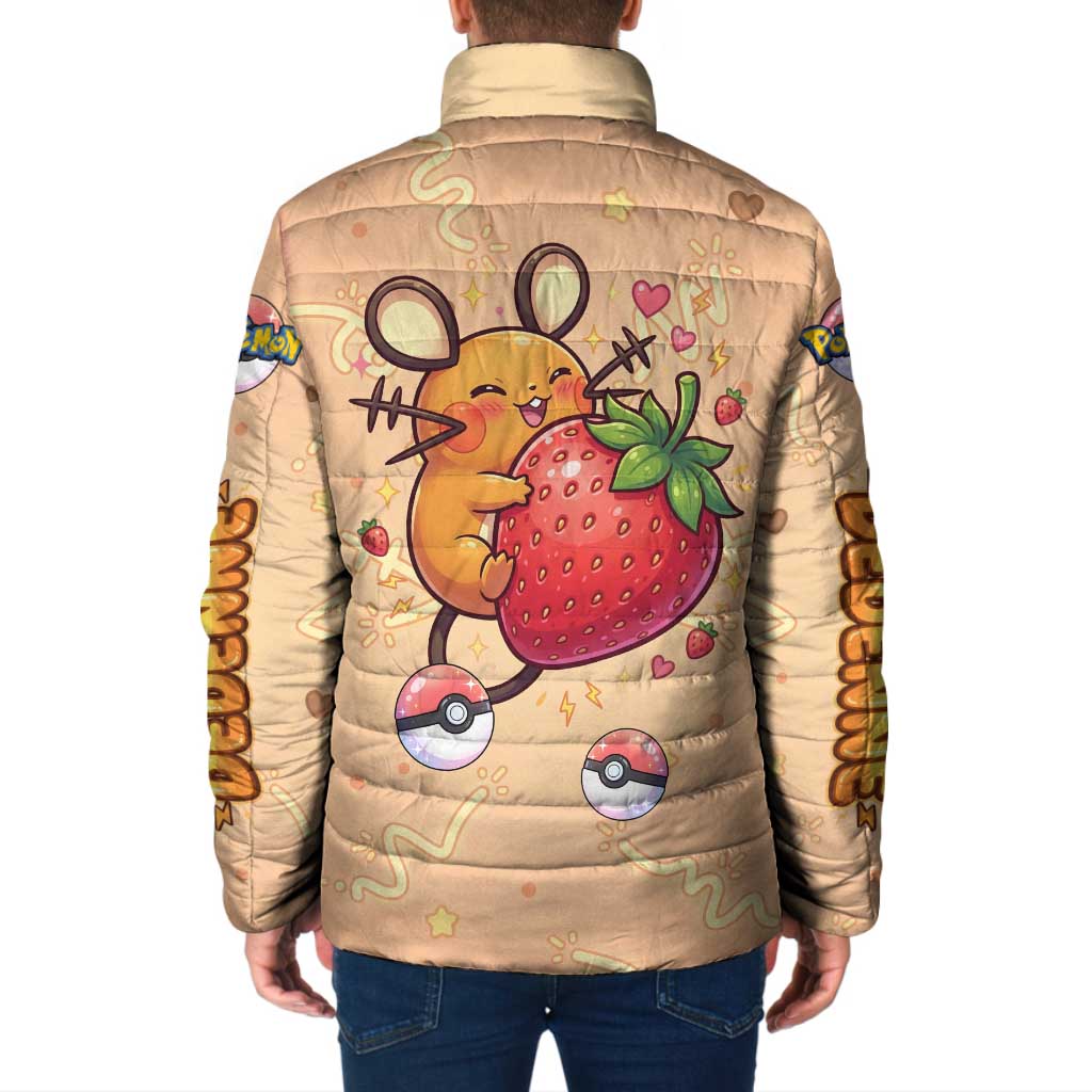 Dedenne Padded Jacket Sweet Electric Berry Pop Art