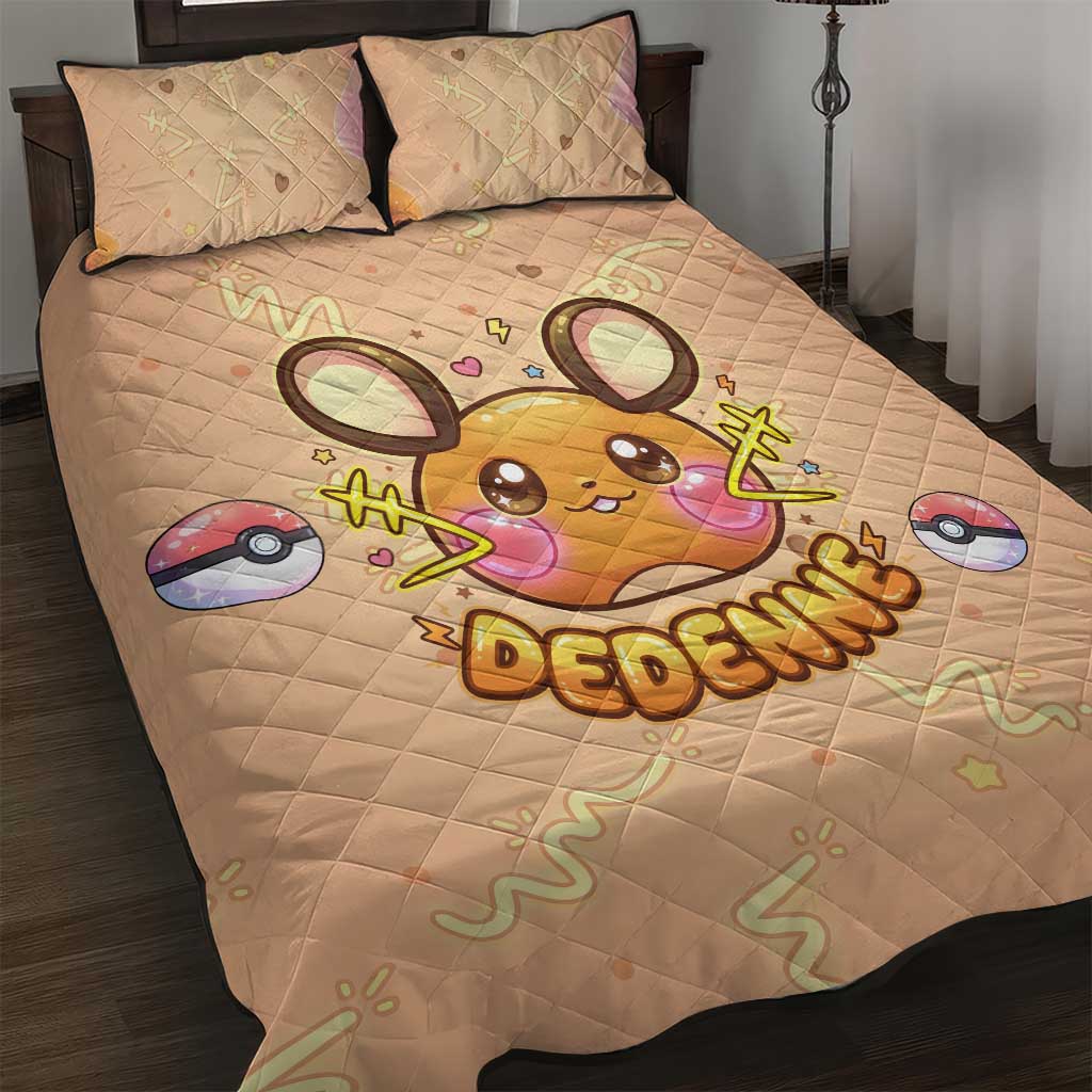 Dedenne Quilt Bed Set Sweet Electric Berry Pop Art