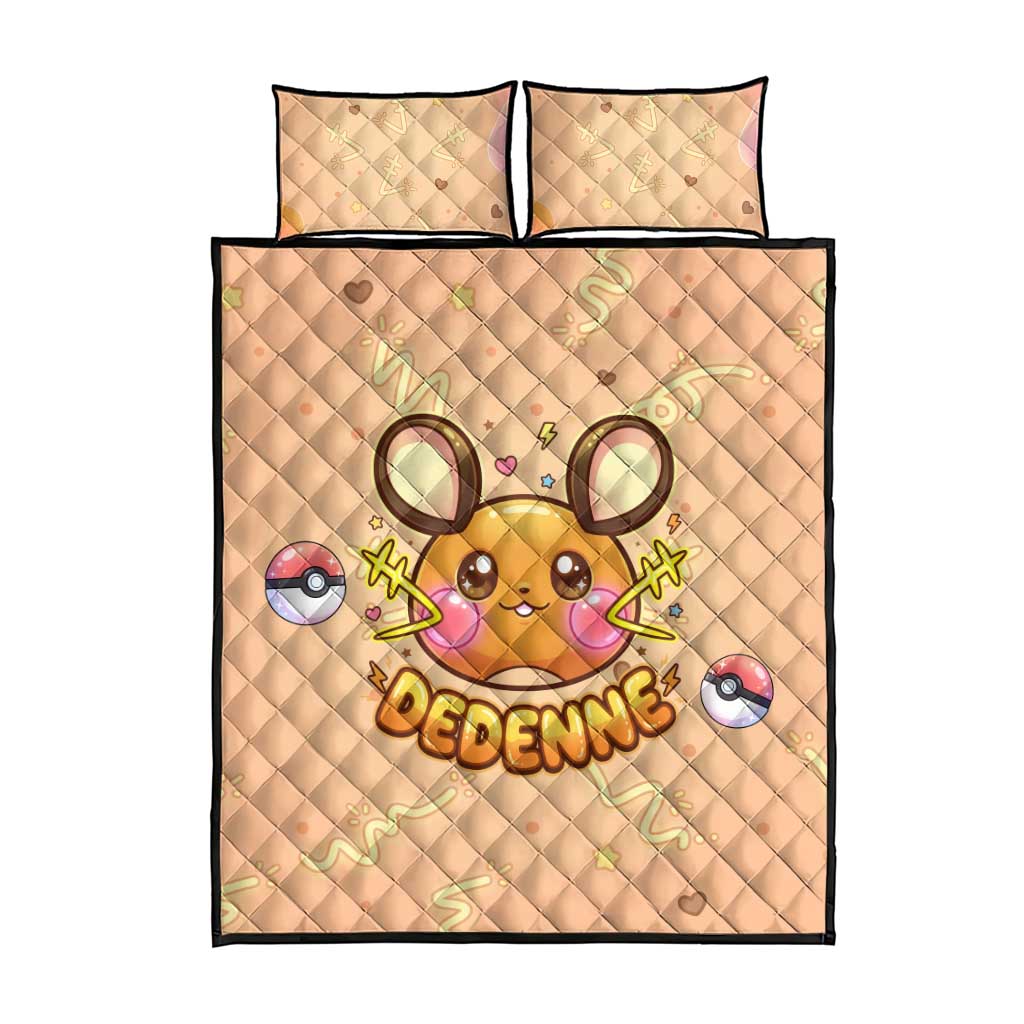 Dedenne Quilt Bed Set Sweet Electric Berry Pop Art