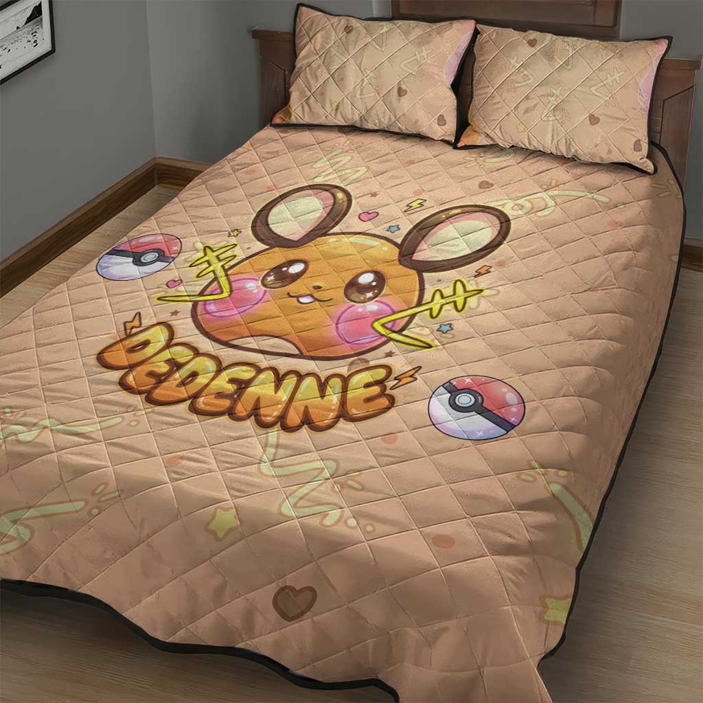 Dedenne Quilt Bed Set Sweet Electric Berry Pop Art