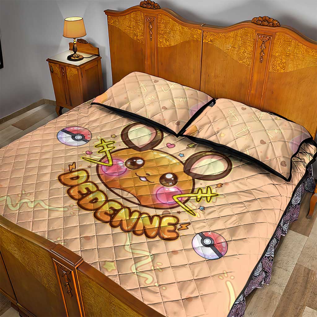 Dedenne Quilt Bed Set Sweet Electric Berry Pop Art