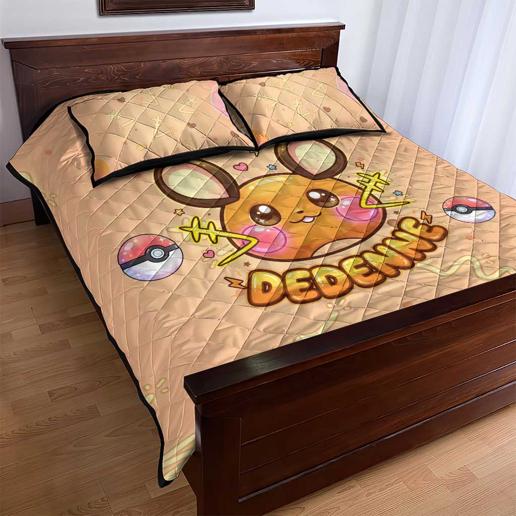 Dedenne Quilt Bed Set Sweet Electric Berry Pop Art