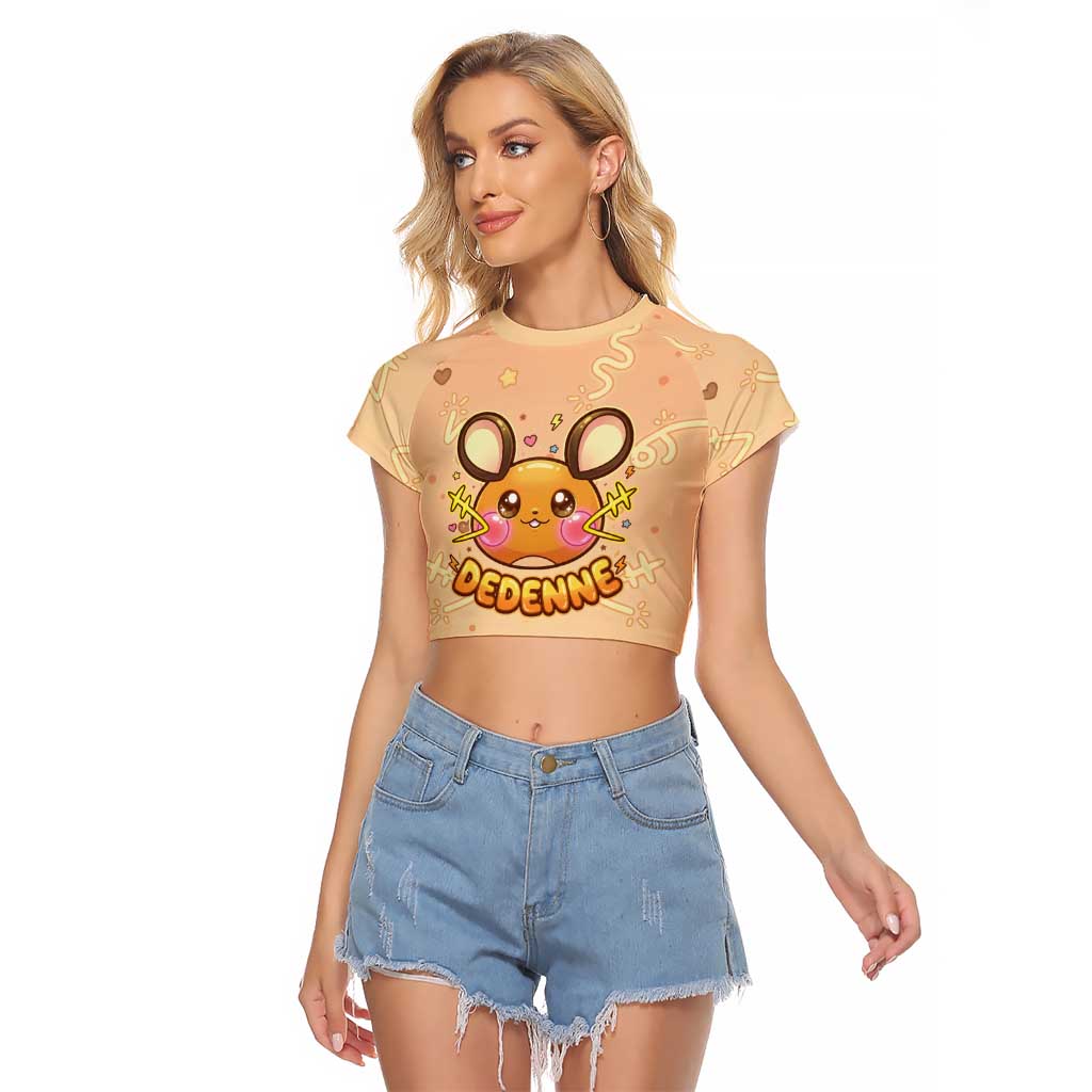 Dedenne Raglan Cropped T Shirt Sweet Electric Berry Pop Art