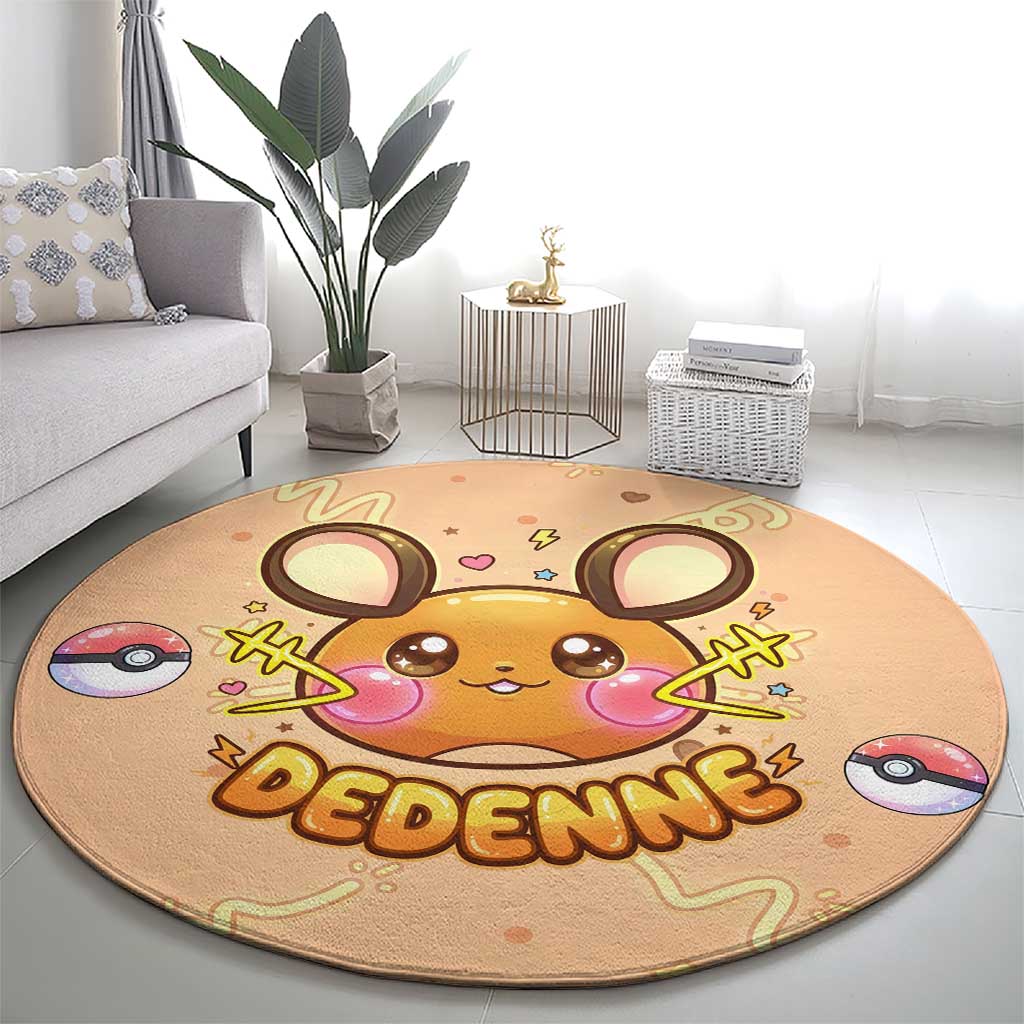 Dedenne Round Carpet Sweet Electric Berry Pop Art