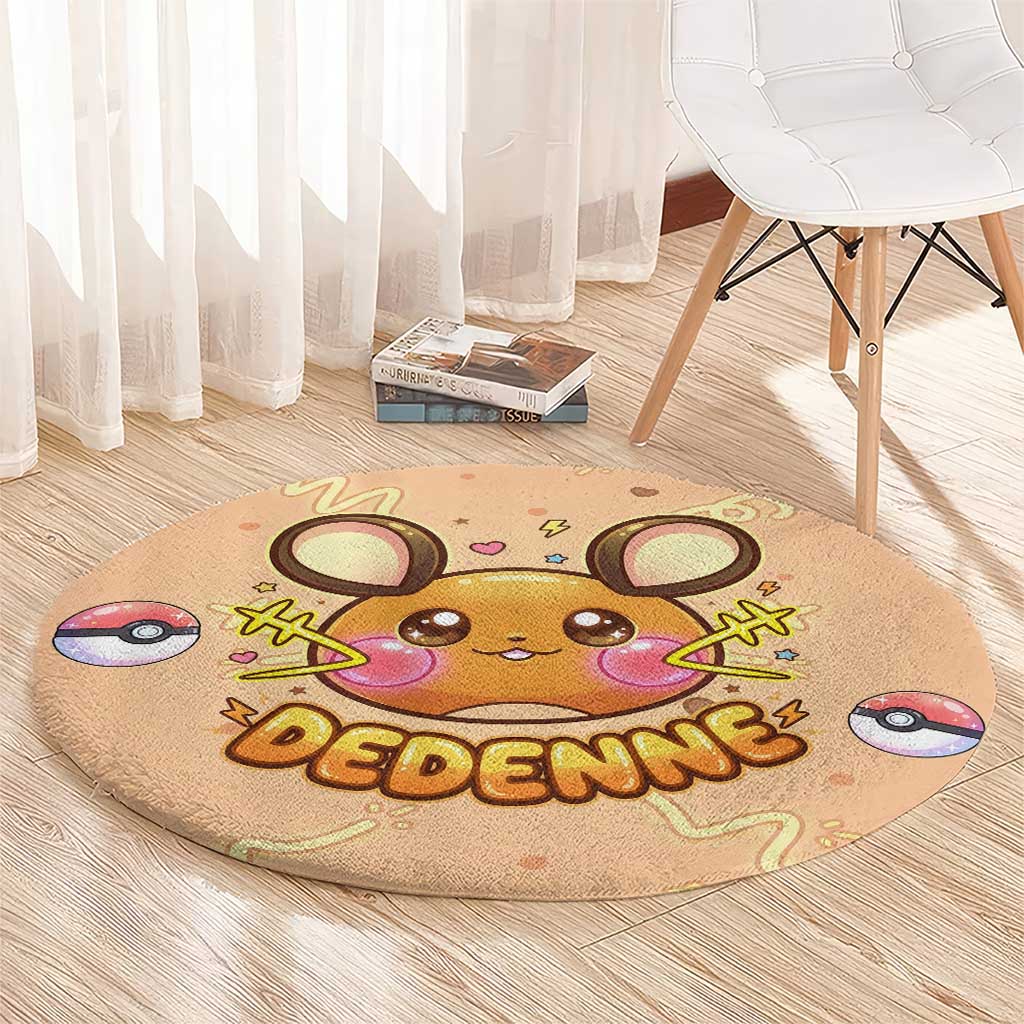 Dedenne Round Carpet Sweet Electric Berry Pop Art