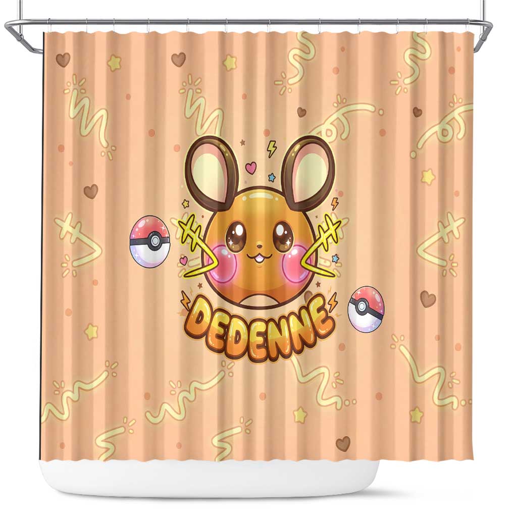 Dedenne Shower Curtain Sweet Electric Berry Pop Art