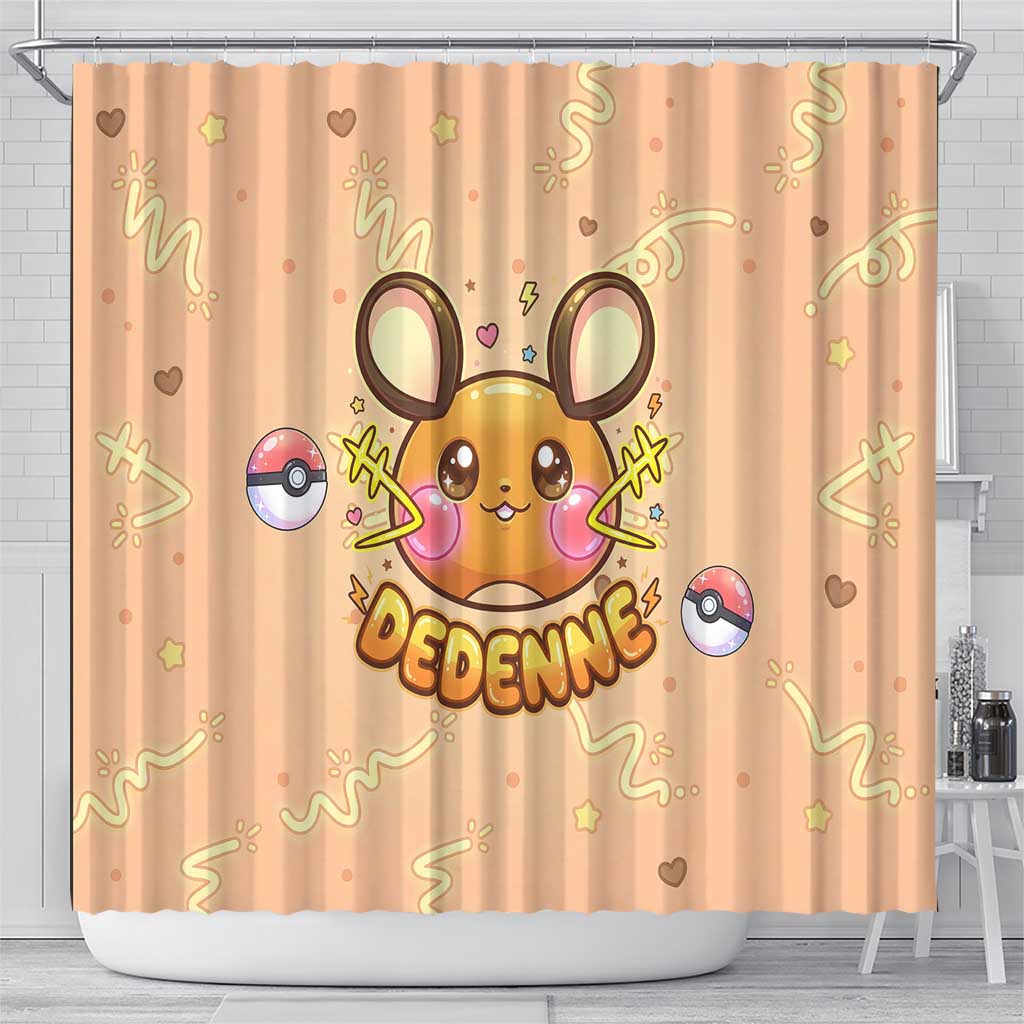 Dedenne Shower Curtain Sweet Electric Berry Pop Art
