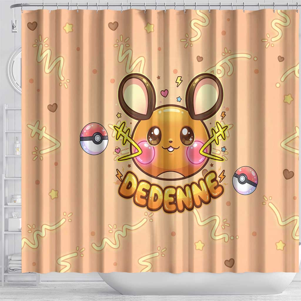Dedenne Shower Curtain Sweet Electric Berry Pop Art