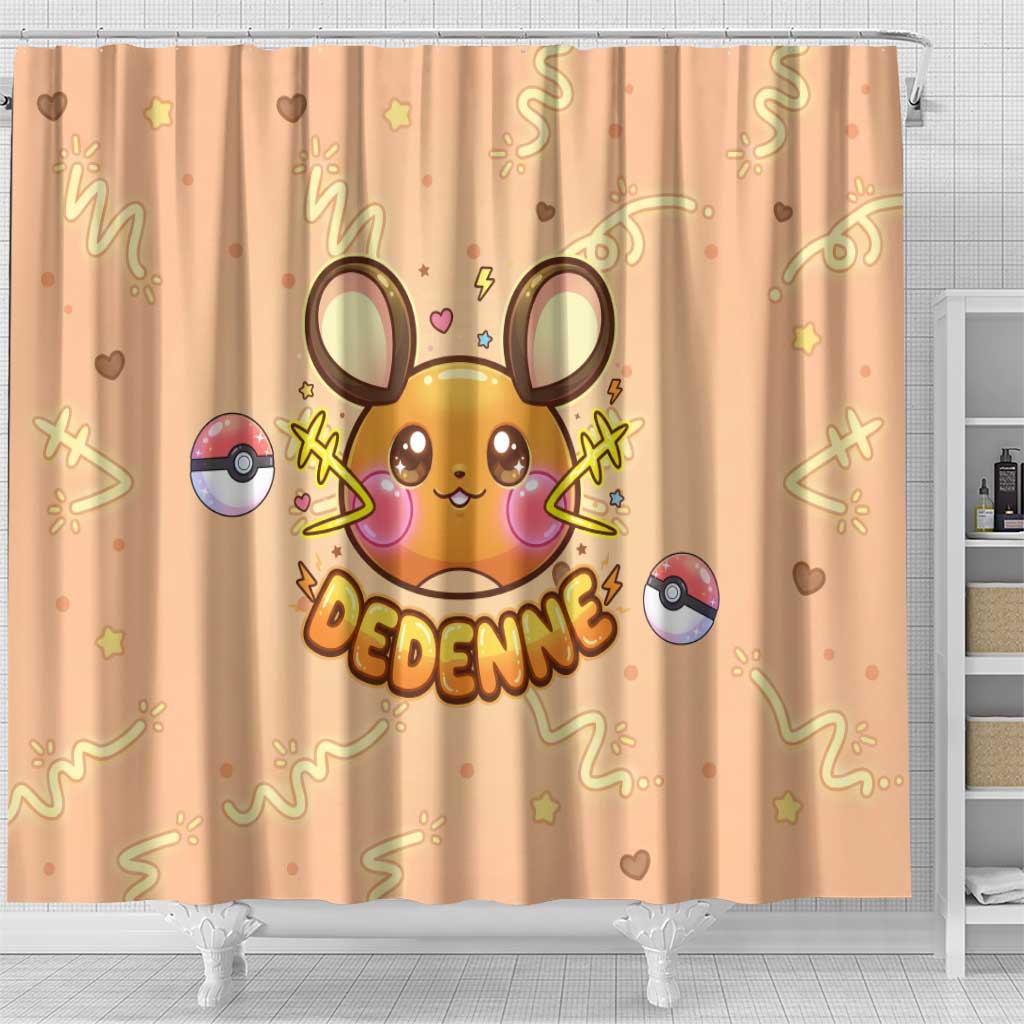 Dedenne Shower Curtain Sweet Electric Berry Pop Art