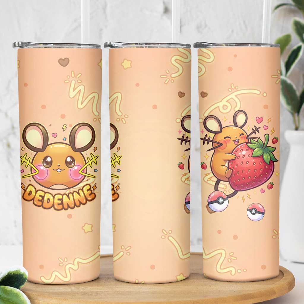 Dedenne Skinny Tumbler Sweet Electric Berry Pop Art