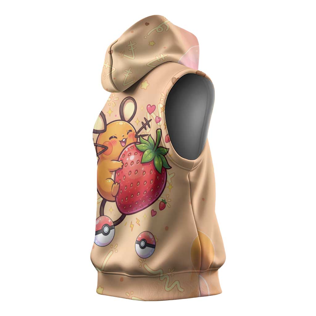 Dedenne Sleeveless Hoodie Sweet Electric Berry Pop Art