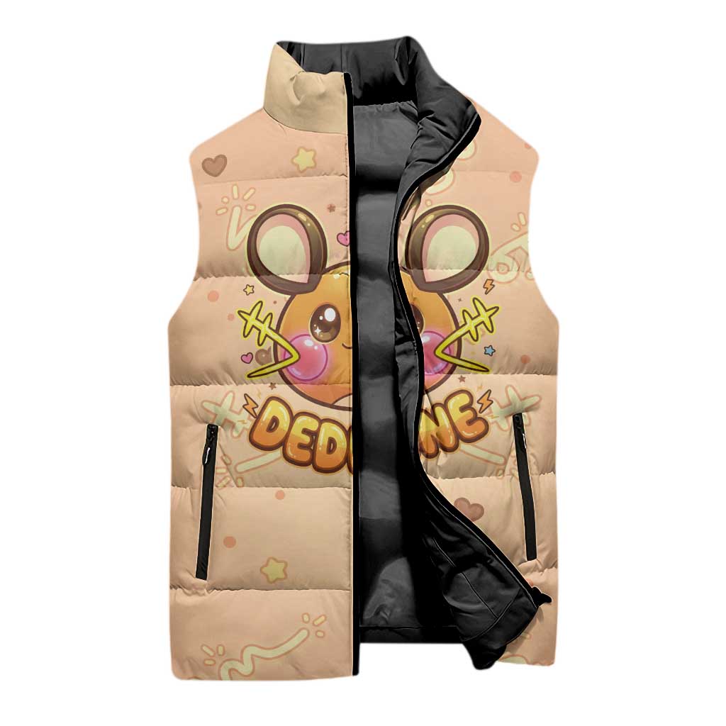 Dedenne Sleeveless Puffer Jacket Sweet Electric Berry Pop Art