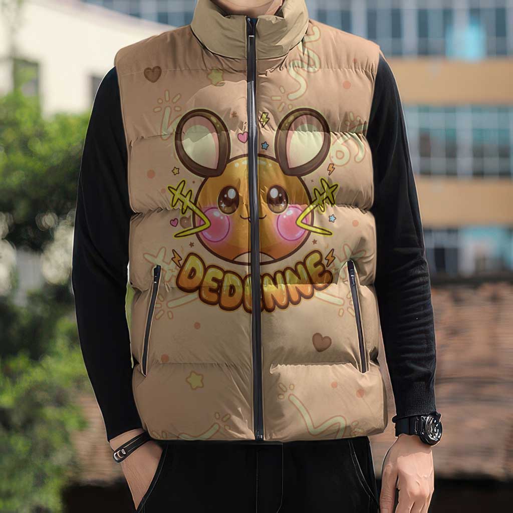 Dedenne Sleeveless Puffer Jacket Sweet Electric Berry Pop Art