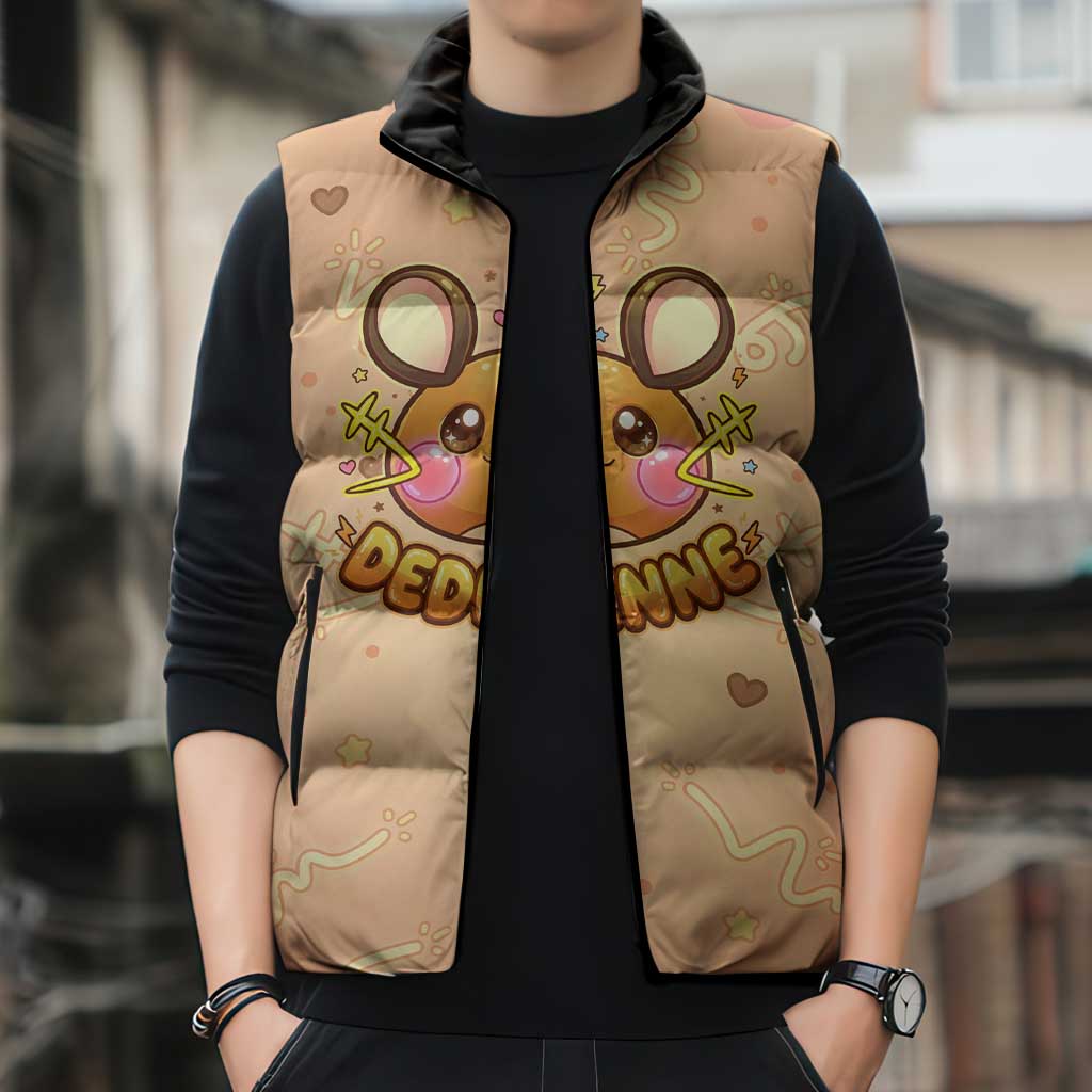 Dedenne Sleeveless Puffer Jacket Sweet Electric Berry Pop Art