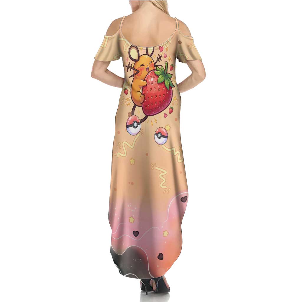 Dedenne Summer Maxi Dress Sweet Electric Berry Pop Art