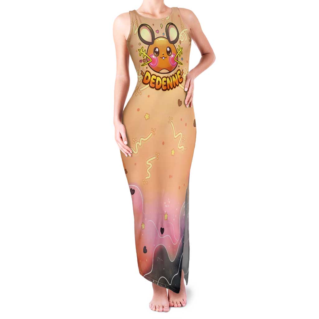 Dedenne Tank Maxi Dress Sweet Electric Berry Pop Art