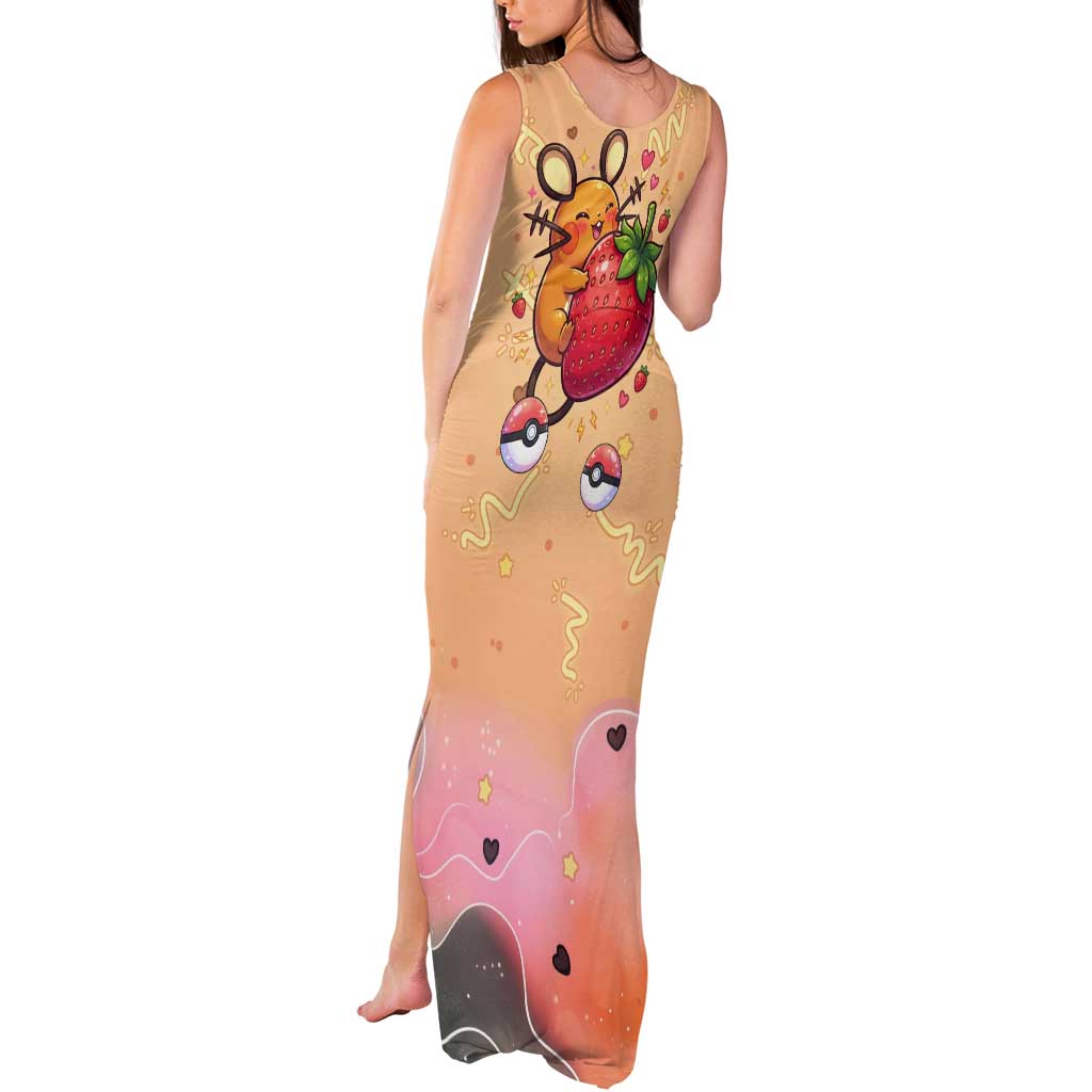 Dedenne Tank Maxi Dress Sweet Electric Berry Pop Art