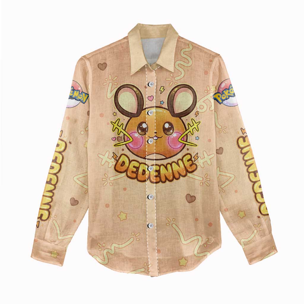 Dedenne Women Casual Shirt Sweet Electric Berry Pop Art