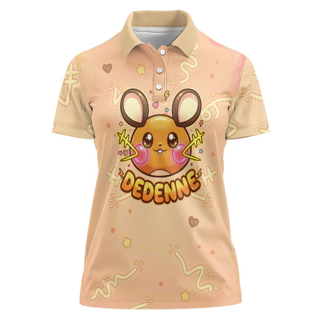 Dedenne Women Polo Shirt Sweet Electric Berry Pop Art