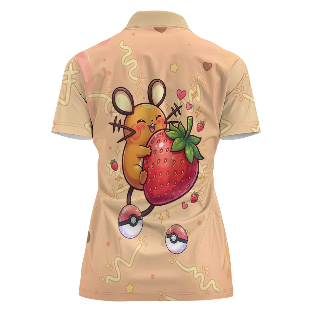 Dedenne Women Polo Shirt Sweet Electric Berry Pop Art