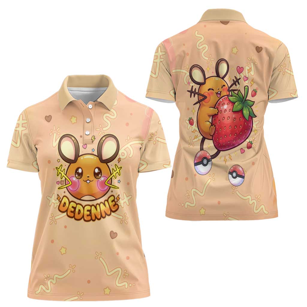 Dedenne Women Polo Shirt Sweet Electric Berry Pop Art