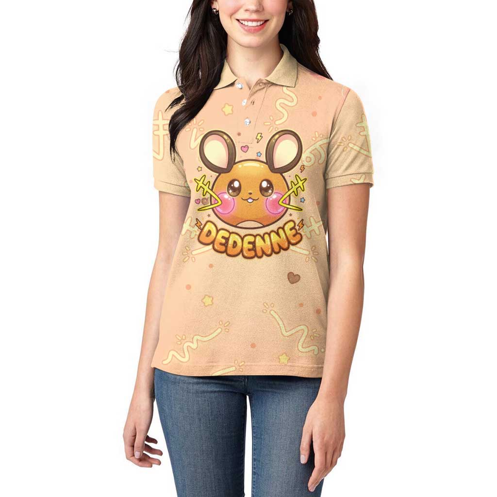 Dedenne Women Polo Shirt Sweet Electric Berry Pop Art