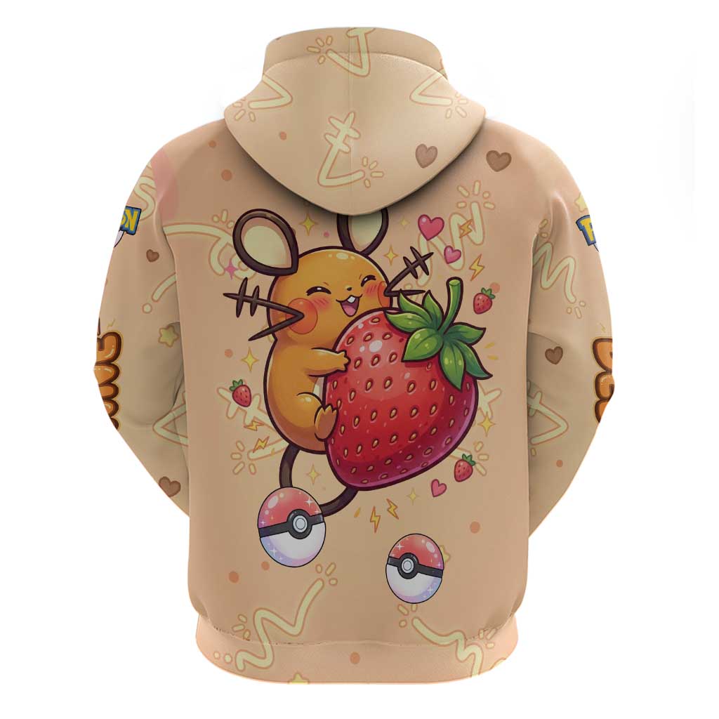 Dedenne Zip Hoodie Sweet Electric Berry Pop Art