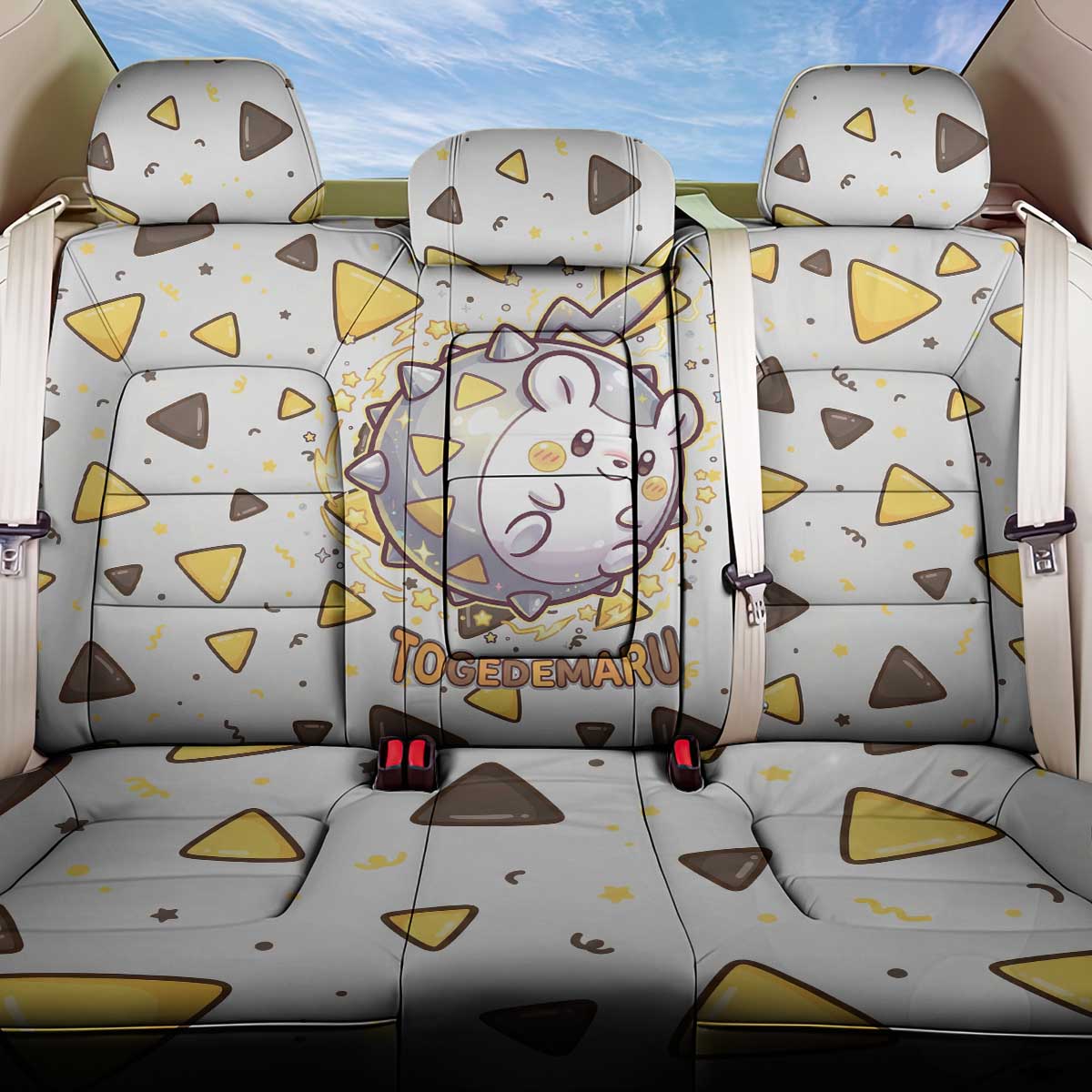 Togedemaru Back Car Seat Cover Cute Electric Nacho Pop Art